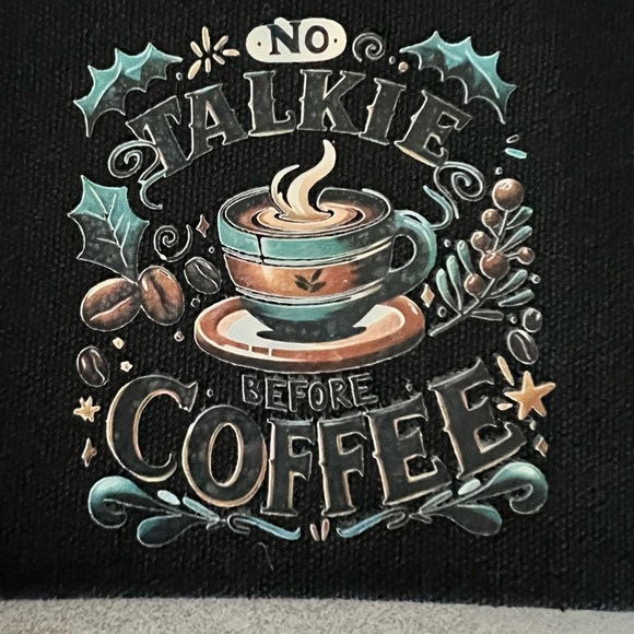 Black Cosmetic Bag with Coffee Design - Picture 2 of 3